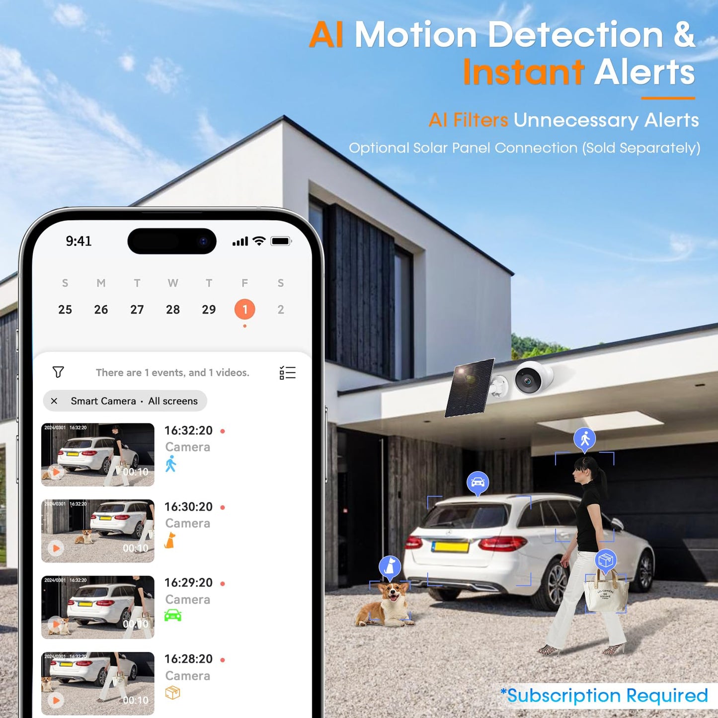 AMTIFO Security Cameras Wireless Outdoor Magnetic: Install-Free Smart Indoor 2K WiFi - Long Battery Life Powered Wireless Cameras for Home Security with AI Motion Detection