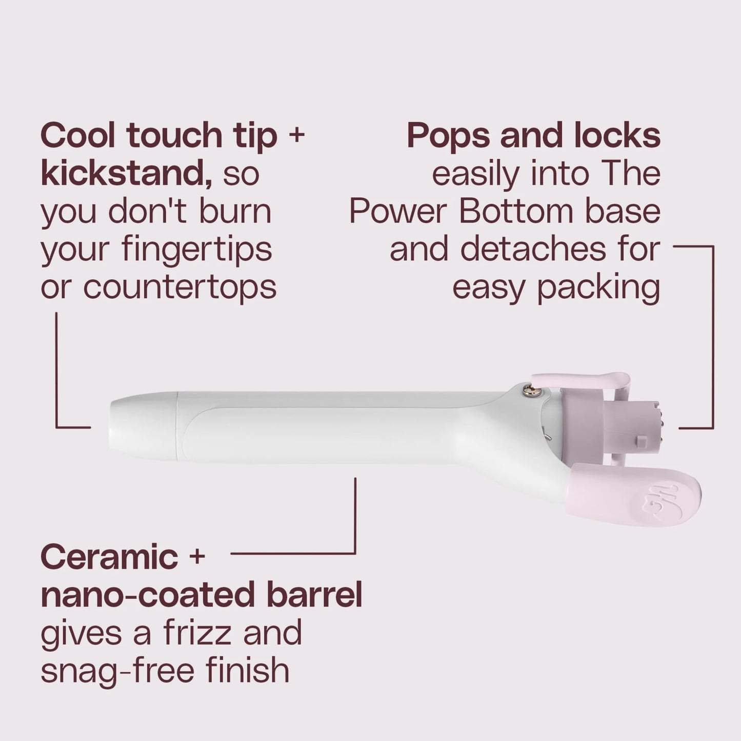 Mane Bottoms Up & Curl On, Power Bottom, 1" Curling Iron Styling Attachment Bundle (2 Count)