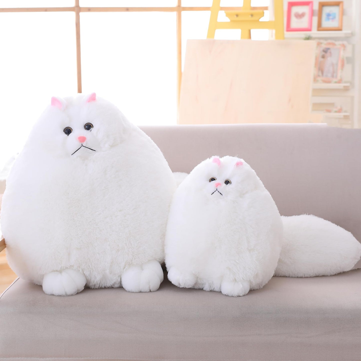Winsterch Giant Cat Stuffed Animal,Big Stuffed Animal 20 Inches Plush Cat Animal Baby Doll Birthday Gifts for Kids,Boys,Girls,Large Fluffy White Stuffed Cat Plush Toy