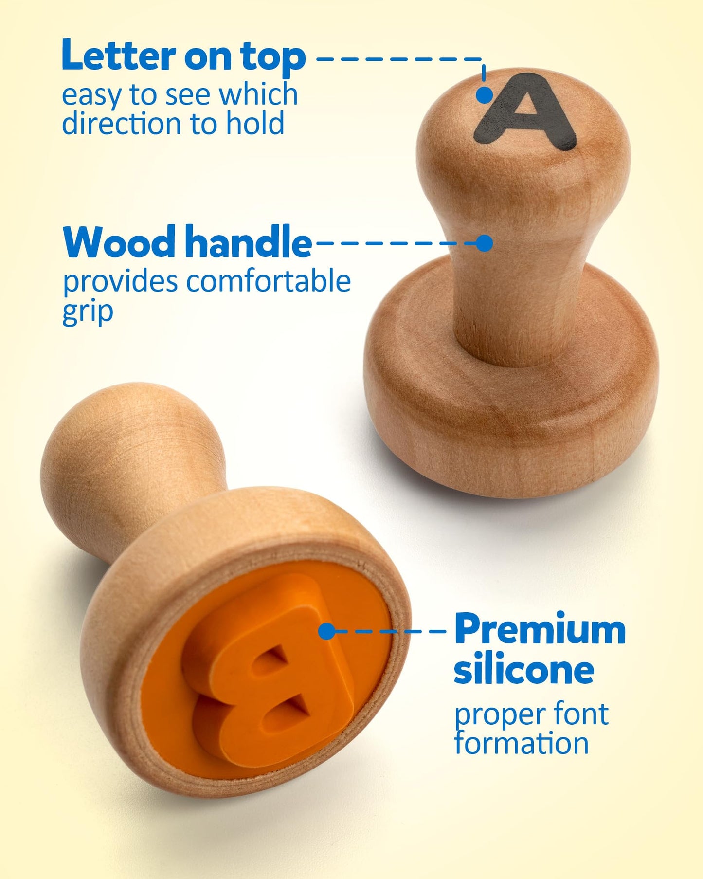 Coogam Wooden Alphabet Number Stamp Flashcard, ABC Spelling Letter Stampers and Mathematics Learning Number Stampers Arts and Crafts Supplies, Montessori Educational Toy Gifts for Kids