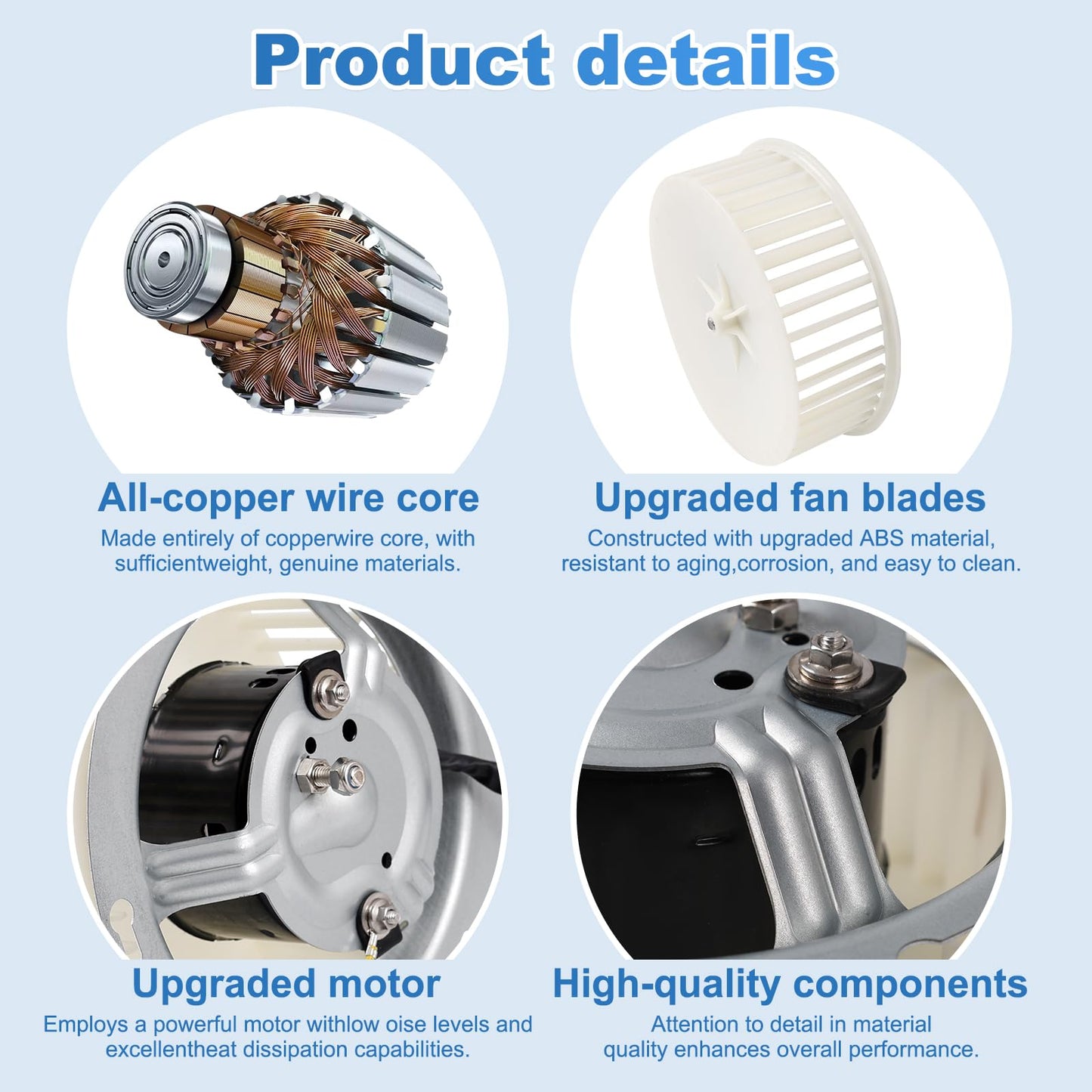 2025 Upgraded 8832N 8832NA A Unit Blower Motor Compatible with Nutone Replacement 84757 JA2B099N JA2B099 86652G 86652 8662 JA2C028G 99080520 8832 8832SA 8832N 8833 Bathroom Fan Motor