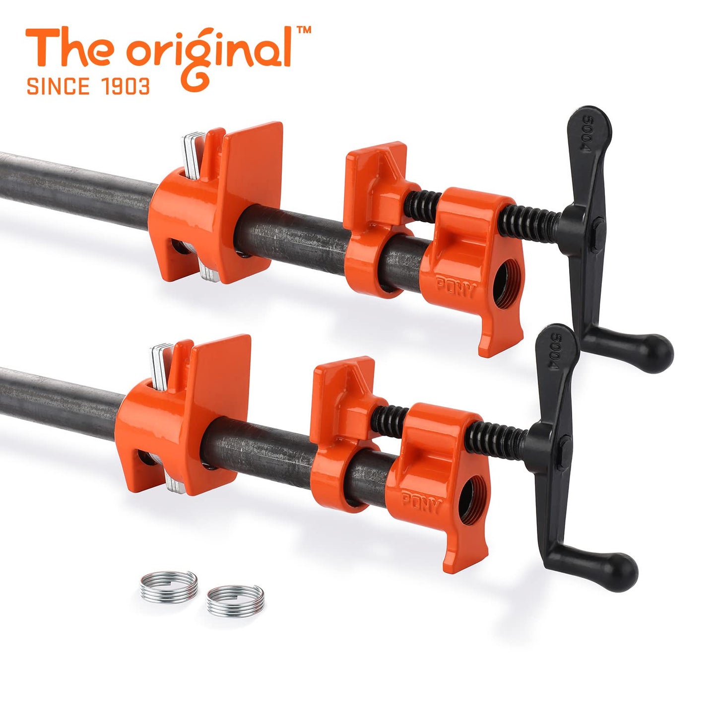 PONY 2-Pack 50 Wood Gluing Pipe Clamp Fixture for 3/4 Inch Black Pipe