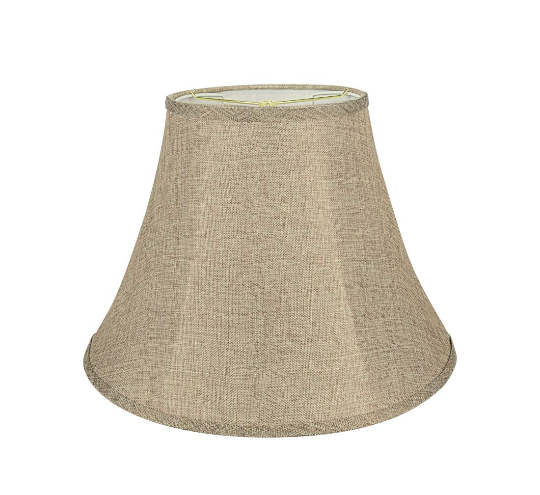 Aspen Creative 38001A Collapsible Traditional Handsewn Bell Shape Spider Construction Lamp Shade in Wheat, 9" Top x 18" Bottom x 13" Slant Height