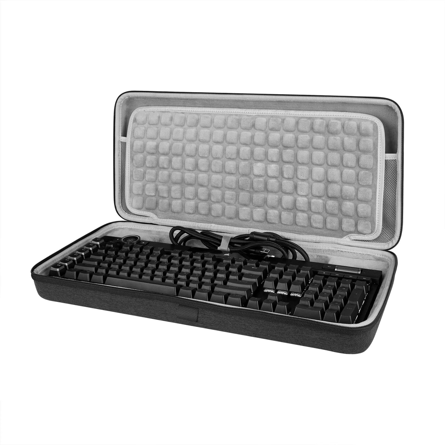 GEEKRIA Full Size Keyboard Case, Hard Shell Travel Carrying Bag for 104~108 Key Computer Mechanical Gaming Keyboard, Compatible with Corsair K100 RGB Mechanical, K95 RGB, Razer BlackWidow V4 Pro
