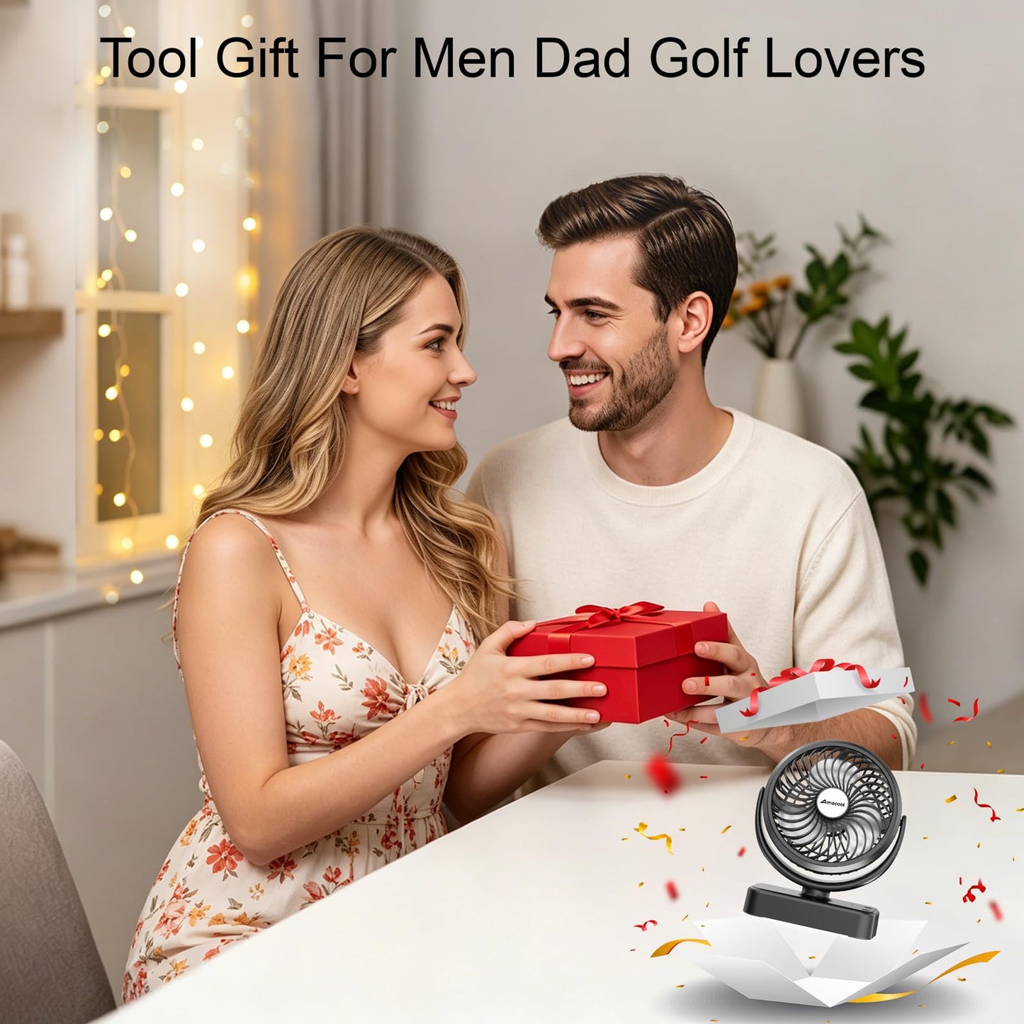 AMACOOL 10000mAh Magnetic Cruise Golf Cart Fan, Camping Fans with Hook, Ultra-Compact Travel Fan for Sleeping, Work Light Tool Gifts for Men Dad BBQ Grill, Travel Camping Cruise Essentials 2026