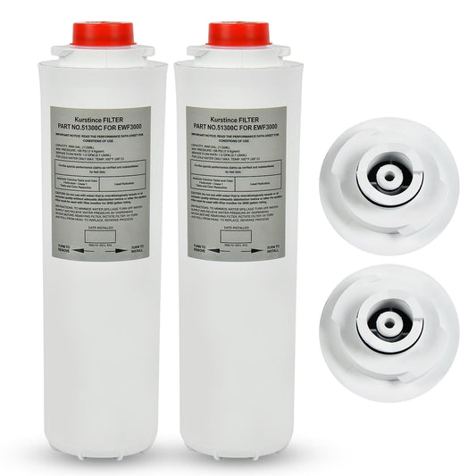 51300C Filters, Replacement for Elkay EWF3000 51300C Filter By NSF/ANSI 42 Certified, Compatible With Ezh2o Filter Replacement Bottle Stations, 3000 Gallon High Capacity 2 Packs (No Chip)
