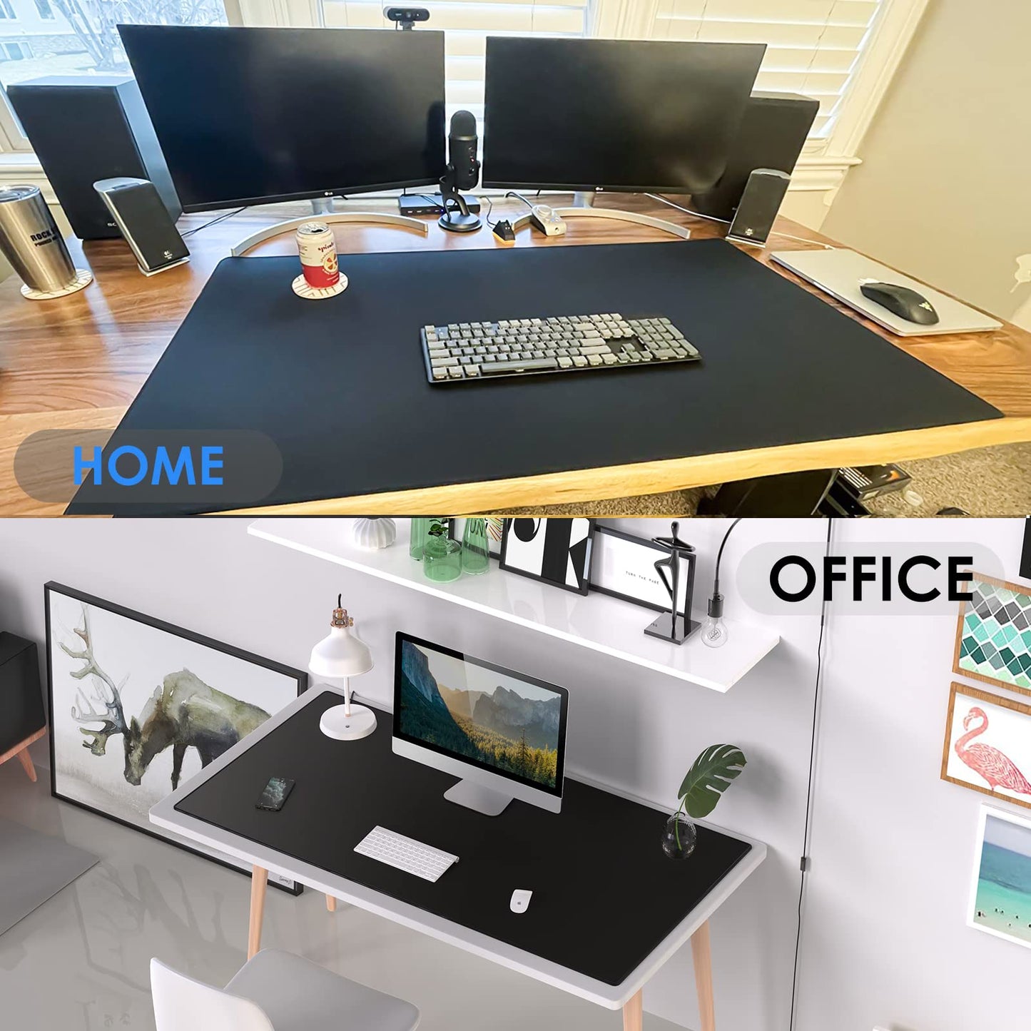 KTRIO Oversized Gaming Mouse Pad Desk Mat for Gamer, 47.3" x 23.6", Black