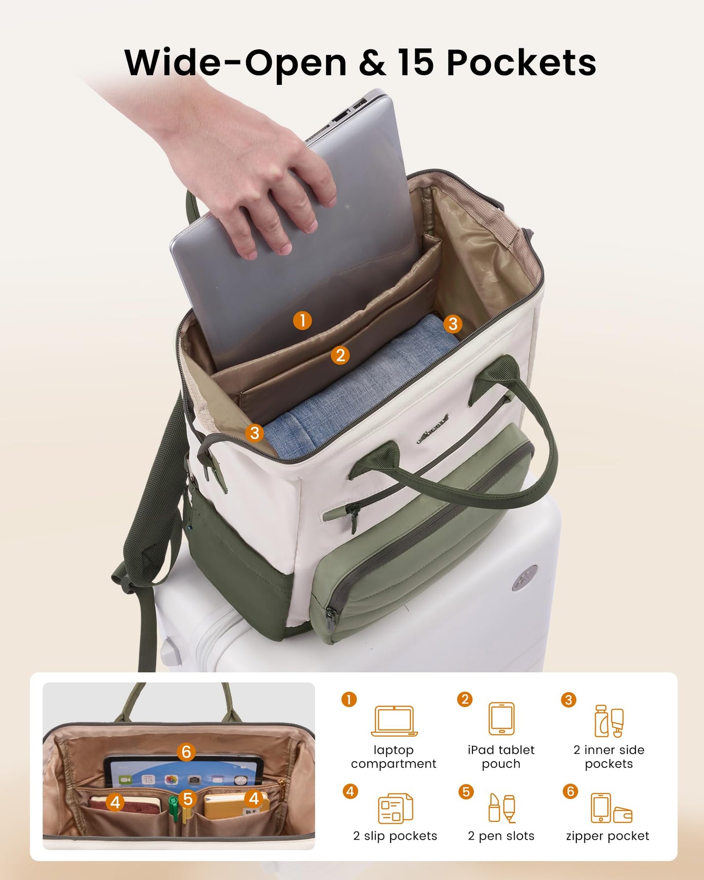 LOVEVOOK Puffer Laptop Backpack for Women, 15.6 Inch Work Backpack purse for Nurse Teacher, College Back to School Bookbag for Teen Girls, Personal Item Travel Bag Computer Daypack for Daily Commute