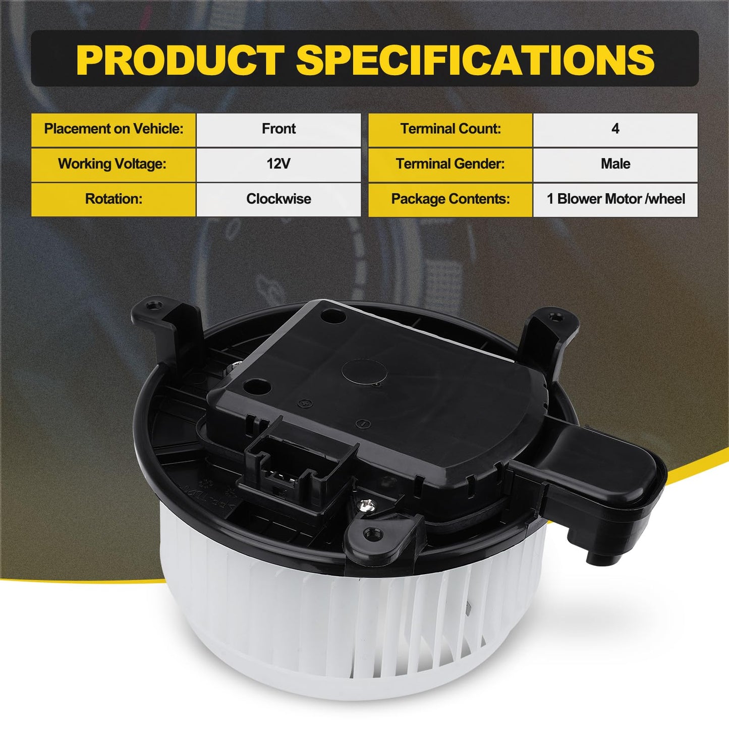 871030C051 Front Side HVAC Heater Blower Motor with Brushless Motor Compatible with Toyota 2008-2022 Sequoia 2011-2018 Sienna Replace# 700298 615-50184 75050 87103-0C051