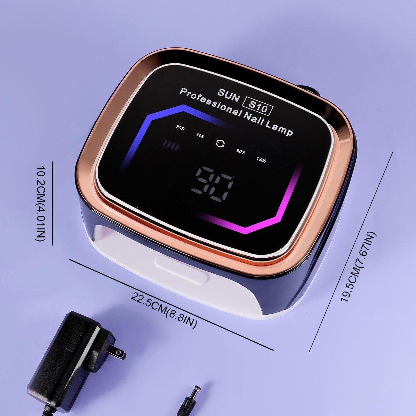LimeGirl Cordless Nail Lamp for Gel X, Professional LED UV Nail Curing Lamp for Gel Nail Polish, Fast Nail Dryer with 4 Timers & Sensor, Rechargeable U V Lights for Gel Nails at Salon & Home (Black)
