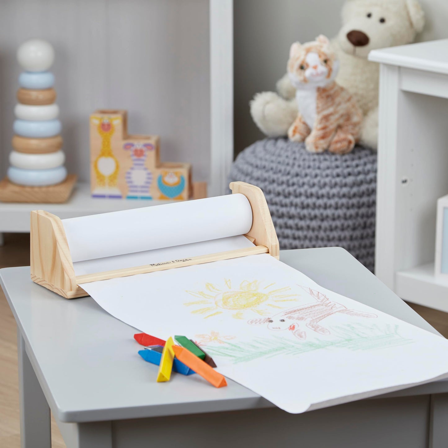 Melissa & Doug Tabletop Easel Paper Roll (12 inches x 75 feet), 3-PackKids Drawing Paper, Art For Kids