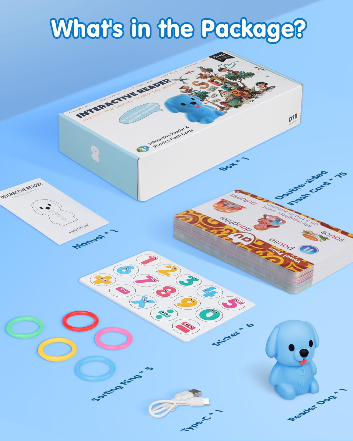 Humzo Talking Phonics Flash Cards with Reader Pen