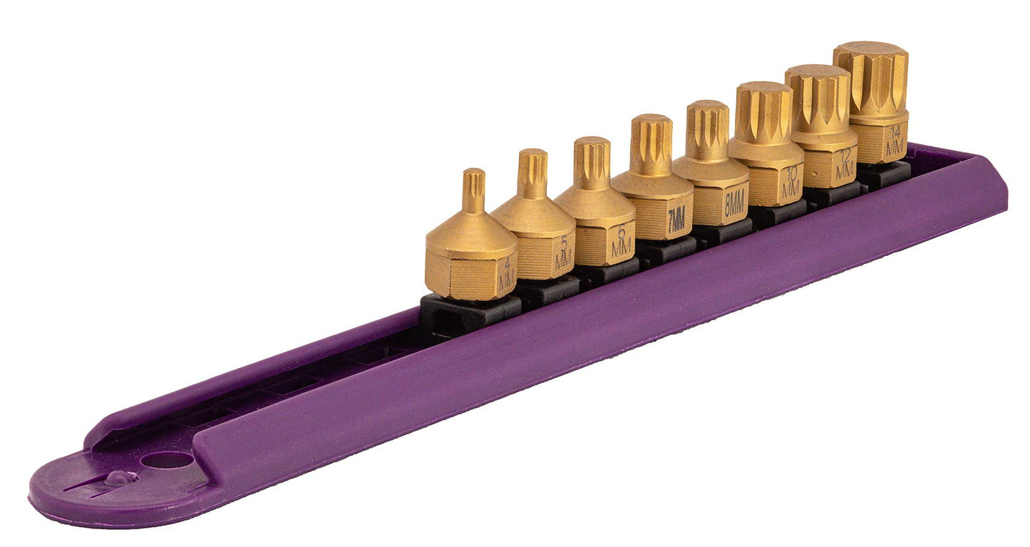 Mayhew Tools 16006 Low-Profile Dual Drive Set, 8-Piece Triple Square, Titanium-Coated
