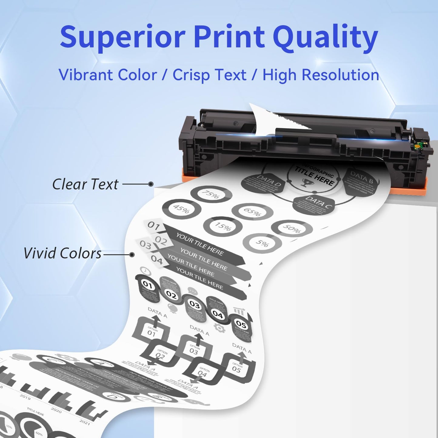 206A Black Toner Cartridge 2 Pack (with Chip) Compatible Replacement for HP 206A 206X for Color Laserjet Pro MFP M283fdw M283cdw M283fdn M282nw M255dw M255nw M283 M255 Printer W2110A W2110X High Yield