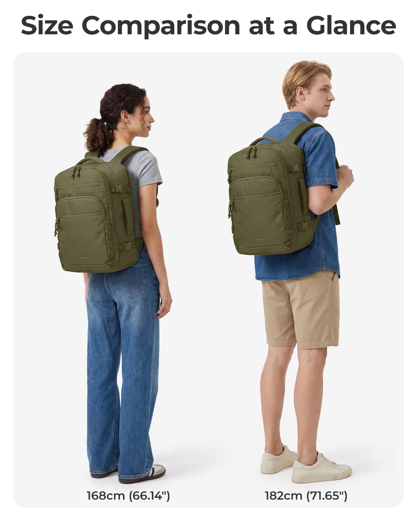 BAGSMART Travel Backpack for Women & Men 17.3 inch Laptop, Flight Approved Carry on Backpack with Shoe bag & 2 Packing Cubes, Water-Resistant Large Business Travel Bag, Weekender Bag - Brown