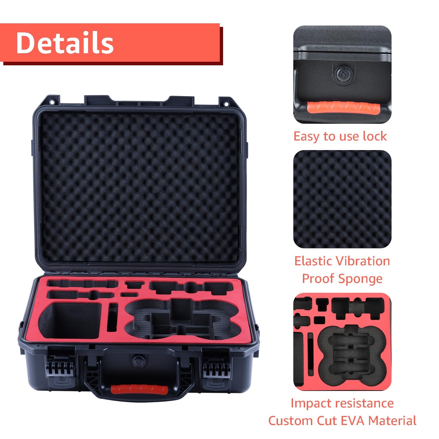 Drogear Waterproof Hard Case for DJI Avata 2 Fly More Combo | Fits DJI Goggles 3 / RC Motion 3 / FPV Remote Controller 3 and Accessories | Up to 8 Batteries | Shockproof, Dustproof