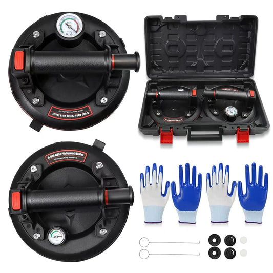 8" Heavy Duty Suction Cups for Glass - 2 Pack with 600 lbs Load Capacity, Heavy Duty Glass Lifter Tool for Window & Tile Lifting