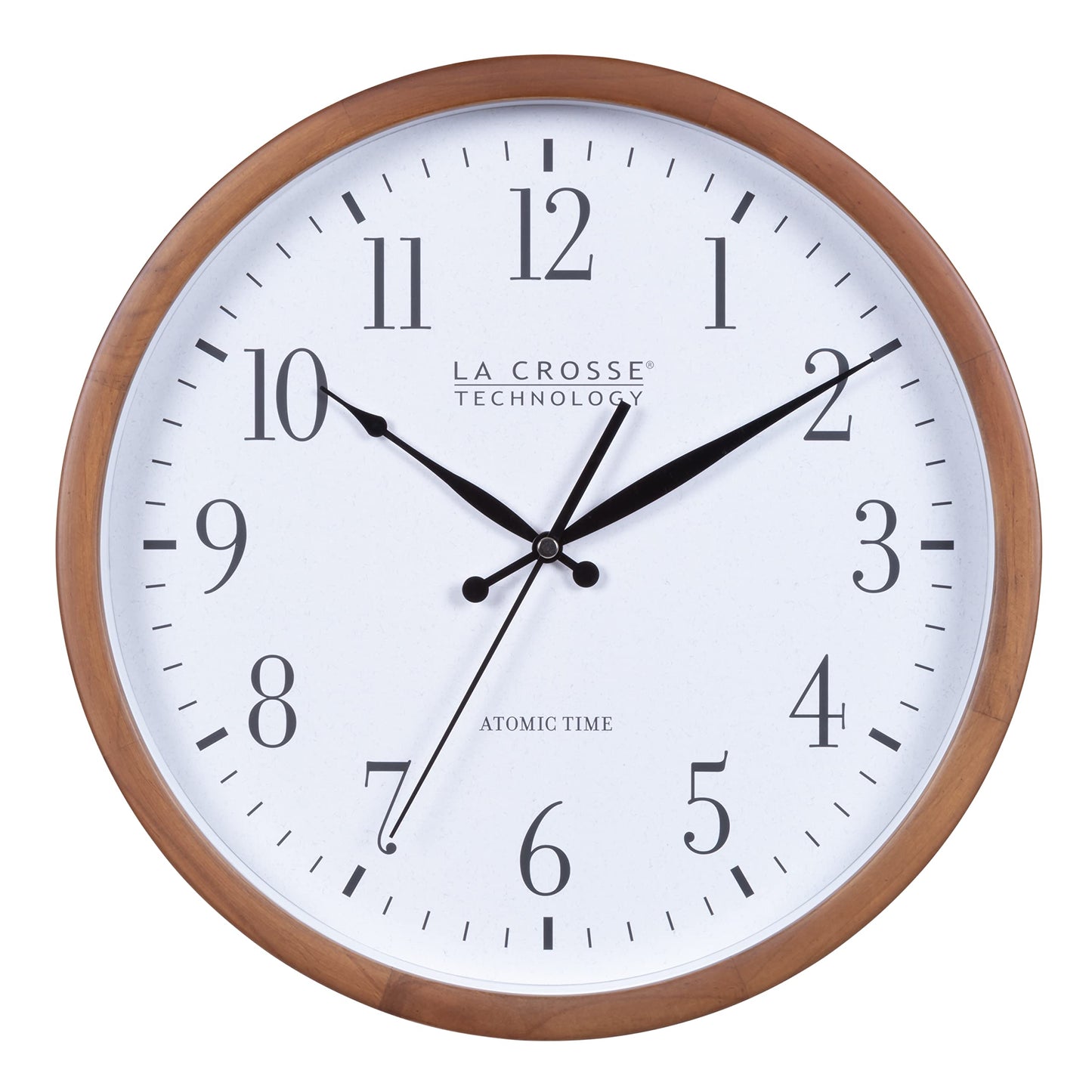 La Crosse Technology Atomic Analog Wall Clock, Wood, 12.80" (404-50447)