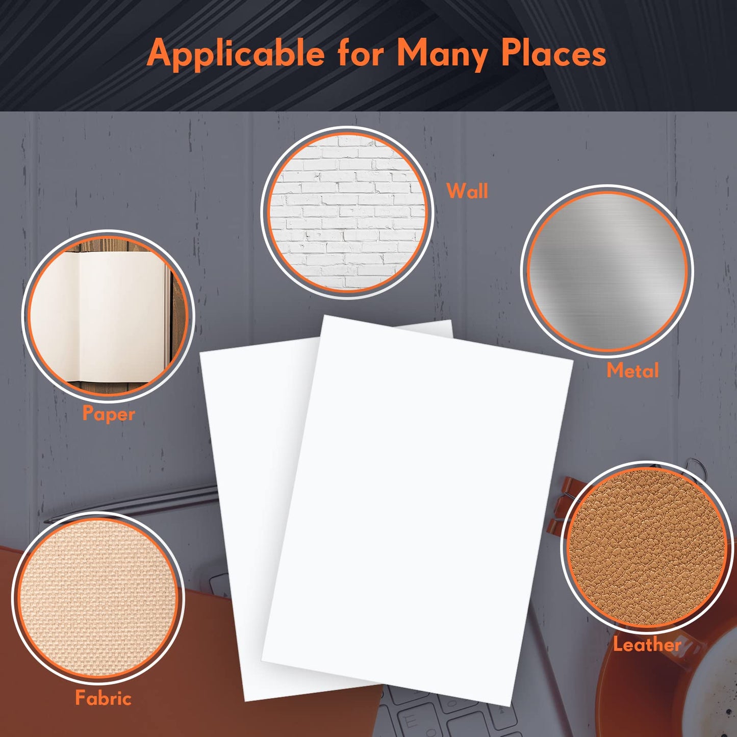 Nezyo 200 Pcs A4 Size 8.3x11.5 Inch Double Sided Adhesive Sheets White Double Sided Clear Sticky Strong Adhesive Photo Tape Sheets with White Liner for Craft Album DIY Arts Handbook Making Home Decor