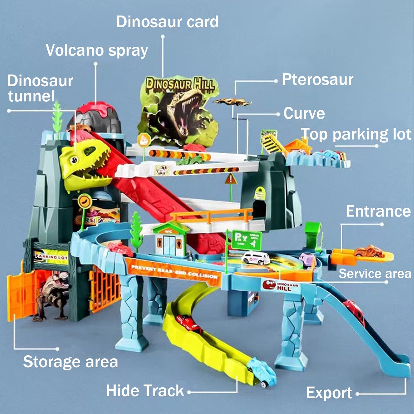Juqic - 20 Mini Cars Set for Preschool Children, Dinosaur Puzzle for Children from 3-6 Years or Older (Dinosaur Spray)