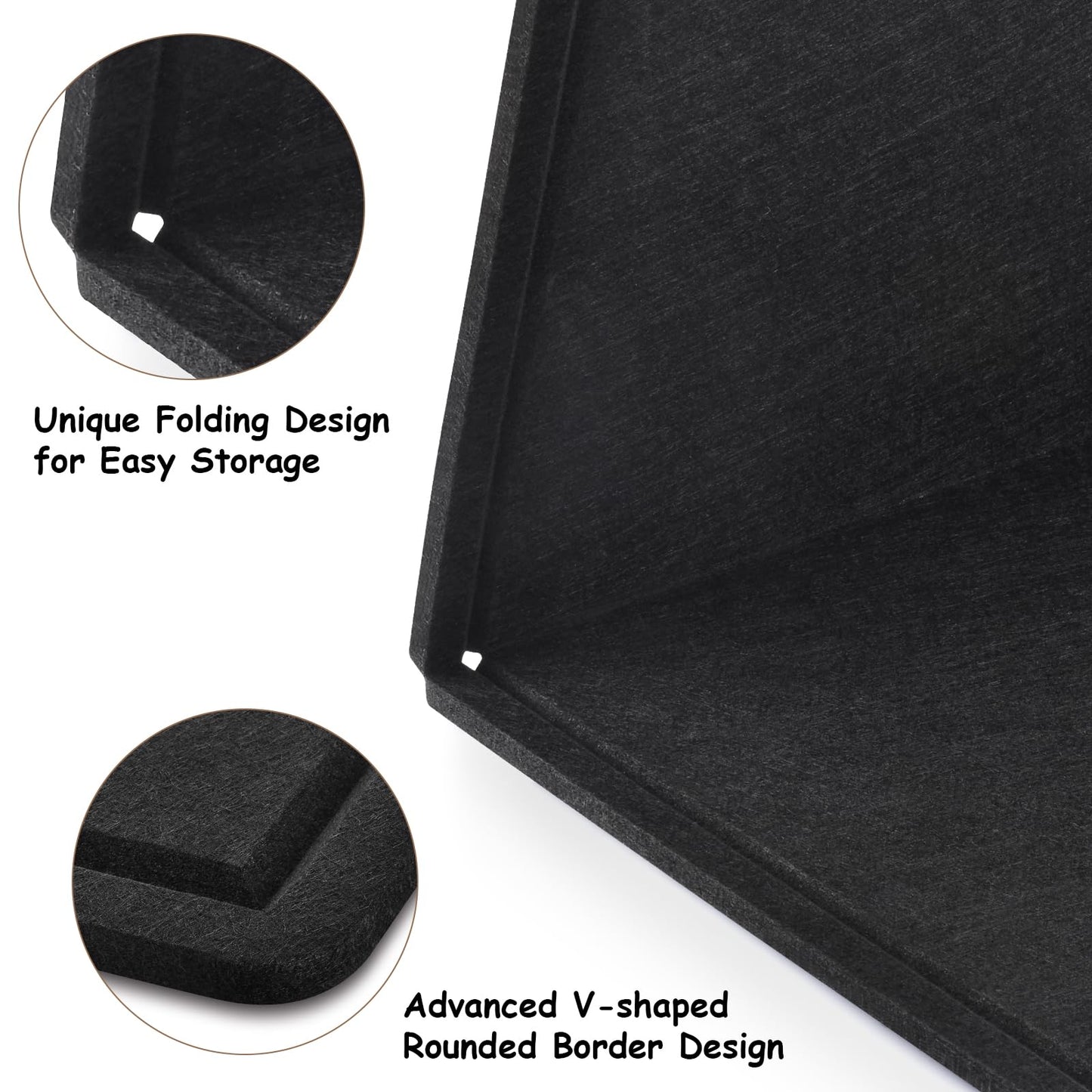 Large Bulletin Board, 60x36 Inches Cork Board Alternative, Large Felt Board Decorative Pin Board for Wall, Foldable Photo Board Self-Adhesive Vision Board with 36 Pushpins Black