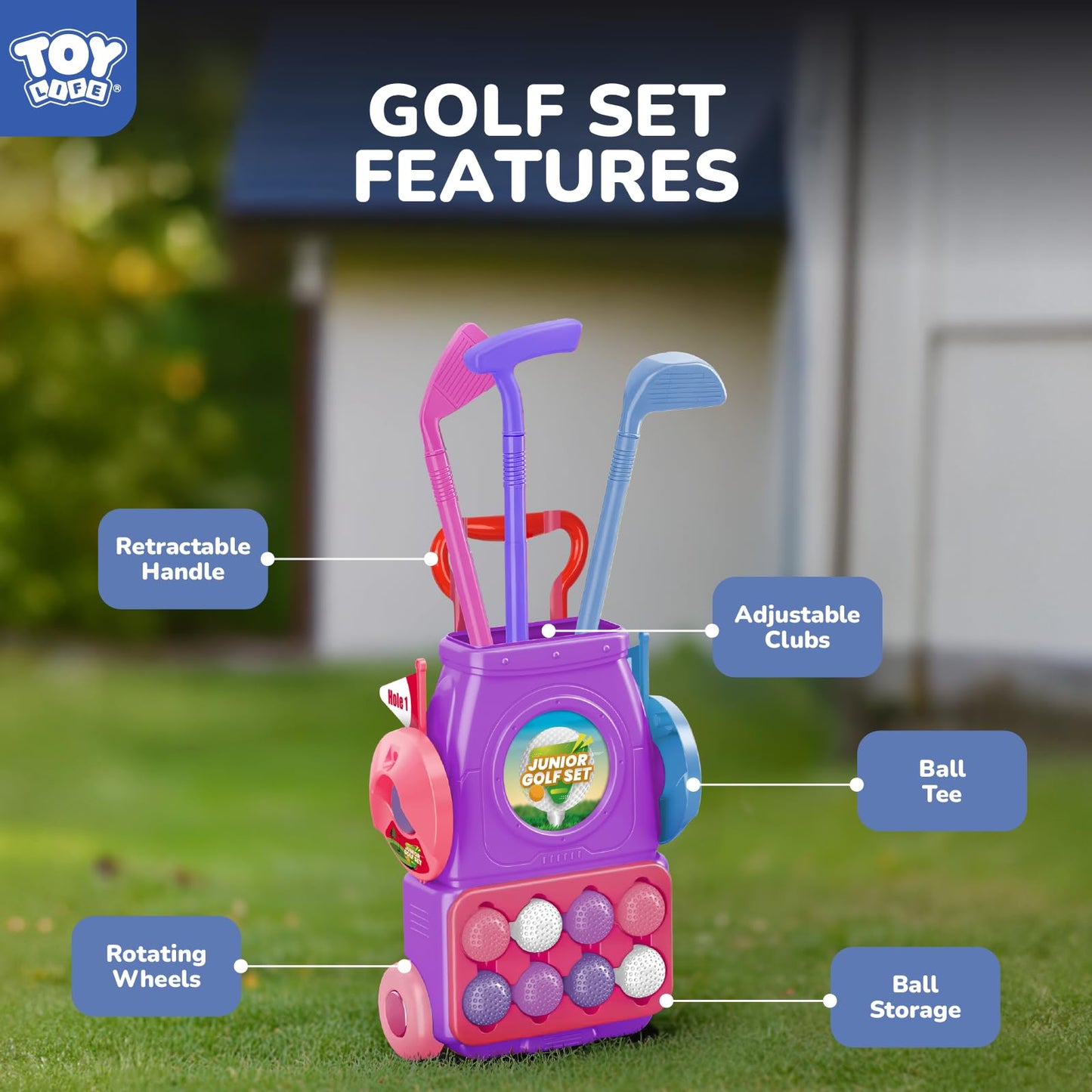 TOY Life - golf clubs for kids ages 3-5, golf set for kids, golf clubs for kids, baby golf clubs, golf toy, baby golf set, kids golf games