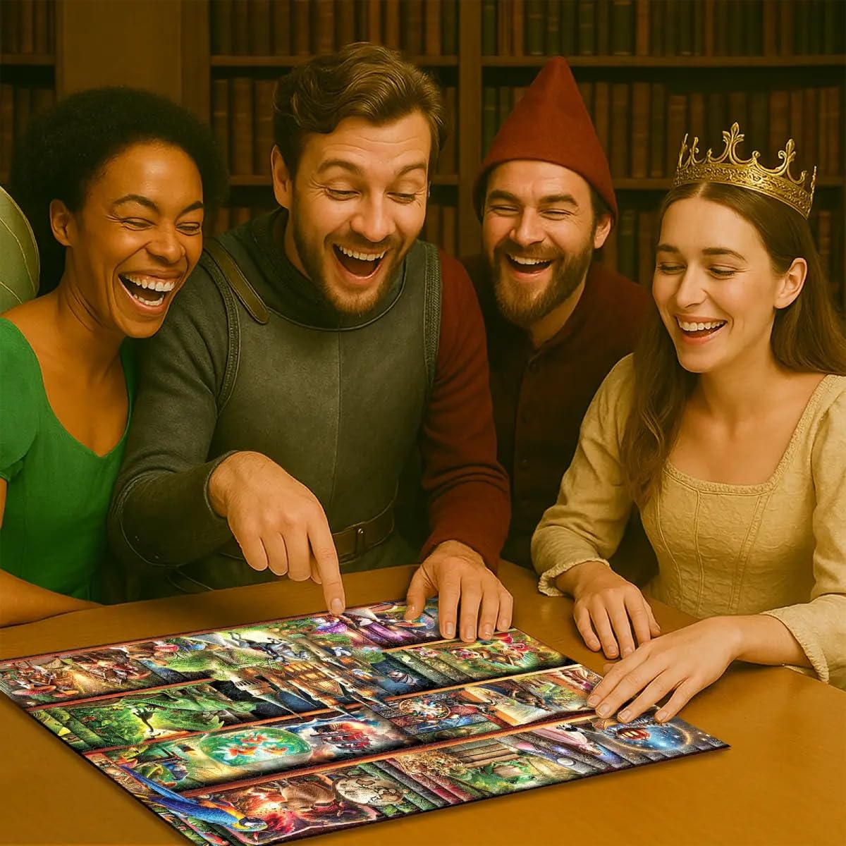 WOODEN.CITY Wooden Puzzles for Adults 1000 Pieces - Stories on Every Shelf – Bookshelves Scene | Made in EU | Gift for Book Lovers | Size 21,25 x 15,5 in