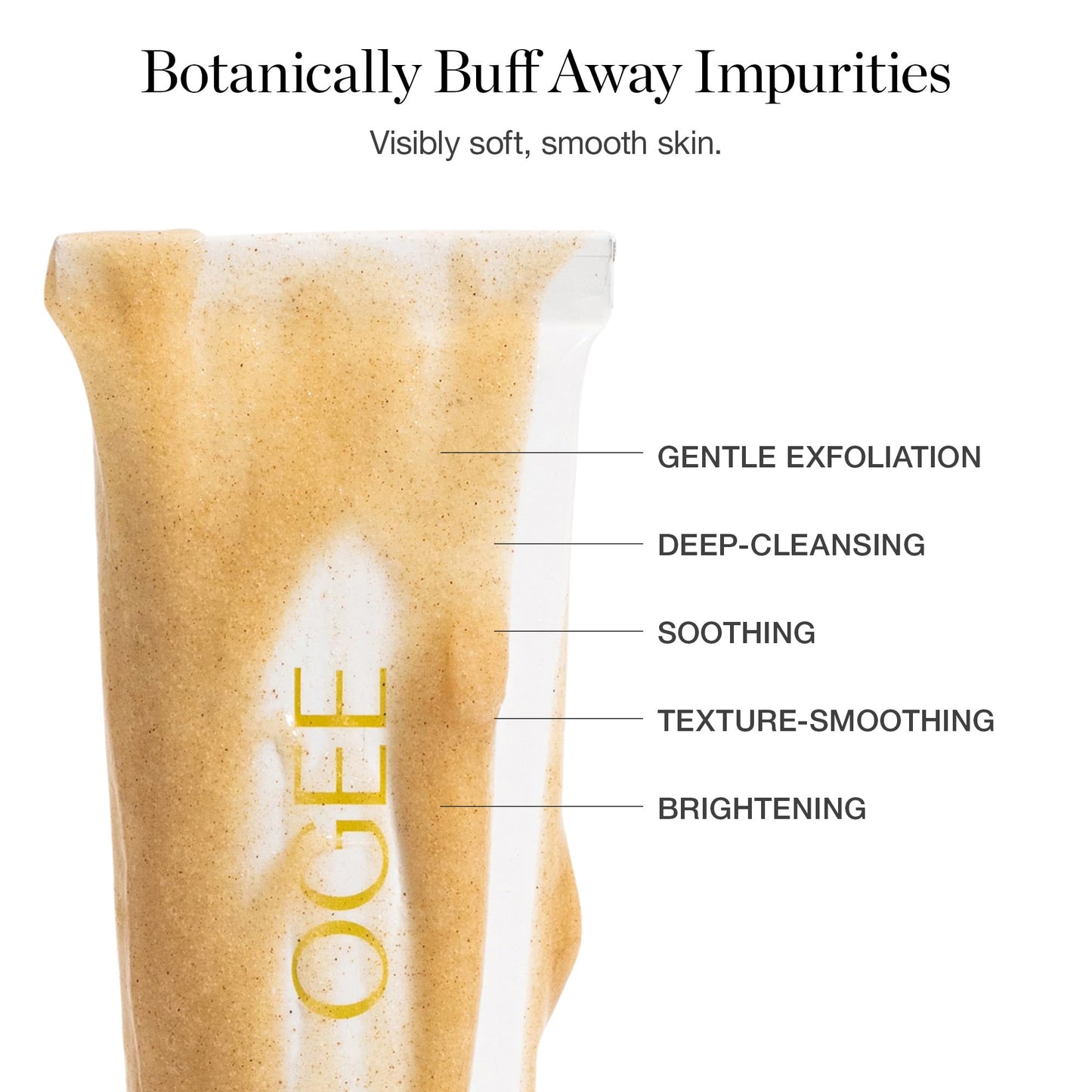 Ogee Botanical Brilliance Exfoliating Cleanser - High Performance Facial Cleanser - Certified Organic Face Cleanser - Face Exfoliator Made in USA