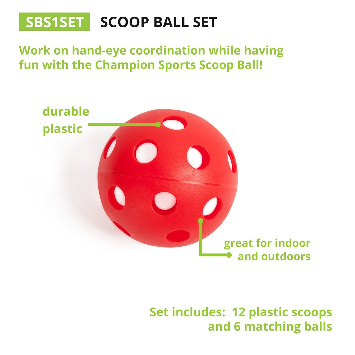 Champion Sports Scoop Ball (Set of 6)