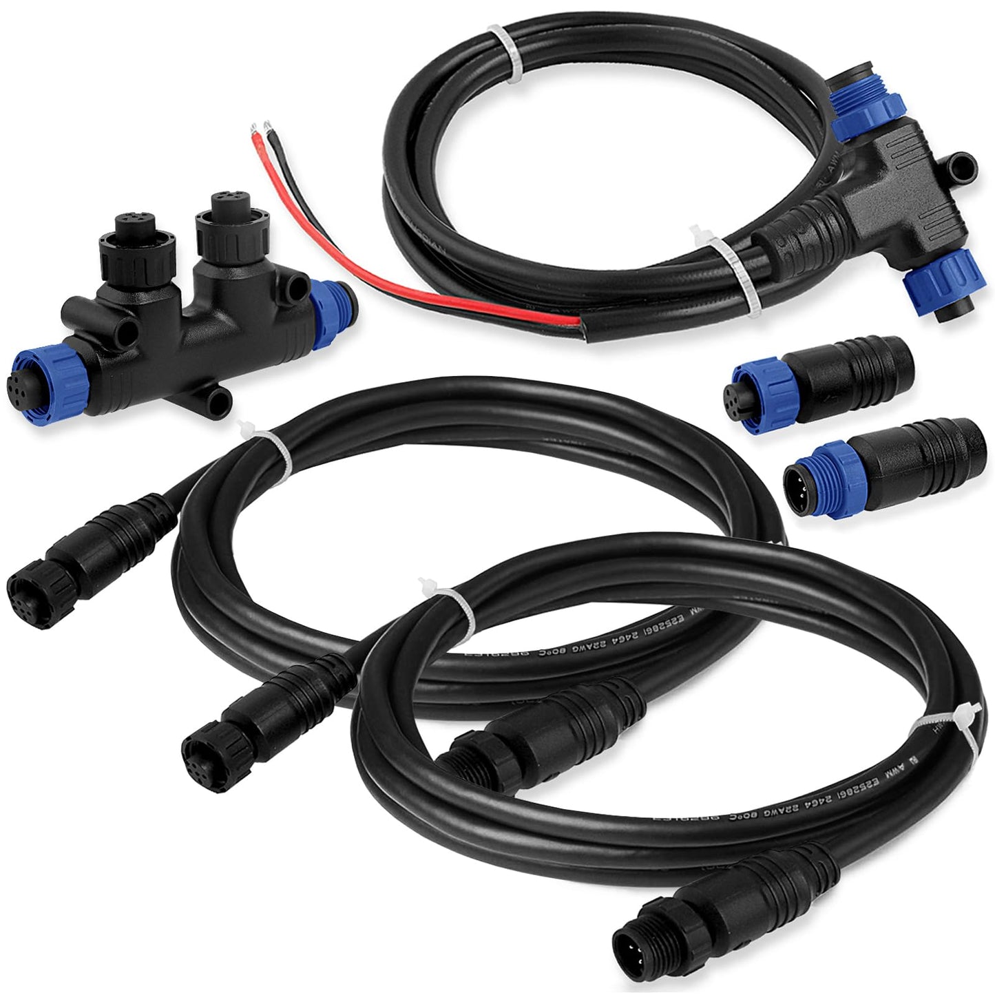 NOVINO NMEA 2000 Starter Kit to Process NMEA 2000 Network for Lowrance Simrad Garmin,Marine Grade Starter Kit with Backbone Cables Drop Cables Tees Terminators