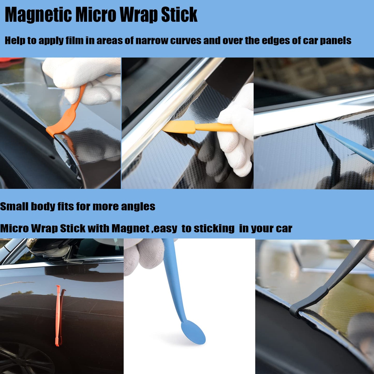 Gomake Vinyl Wrap Tool Car Wrap kit for Window Tint Film Installation, Include Heat Gun, Tinting Squeegee,Micro Tucking Stick, Film Cutter, Magnet Holder, Plastic Scraper