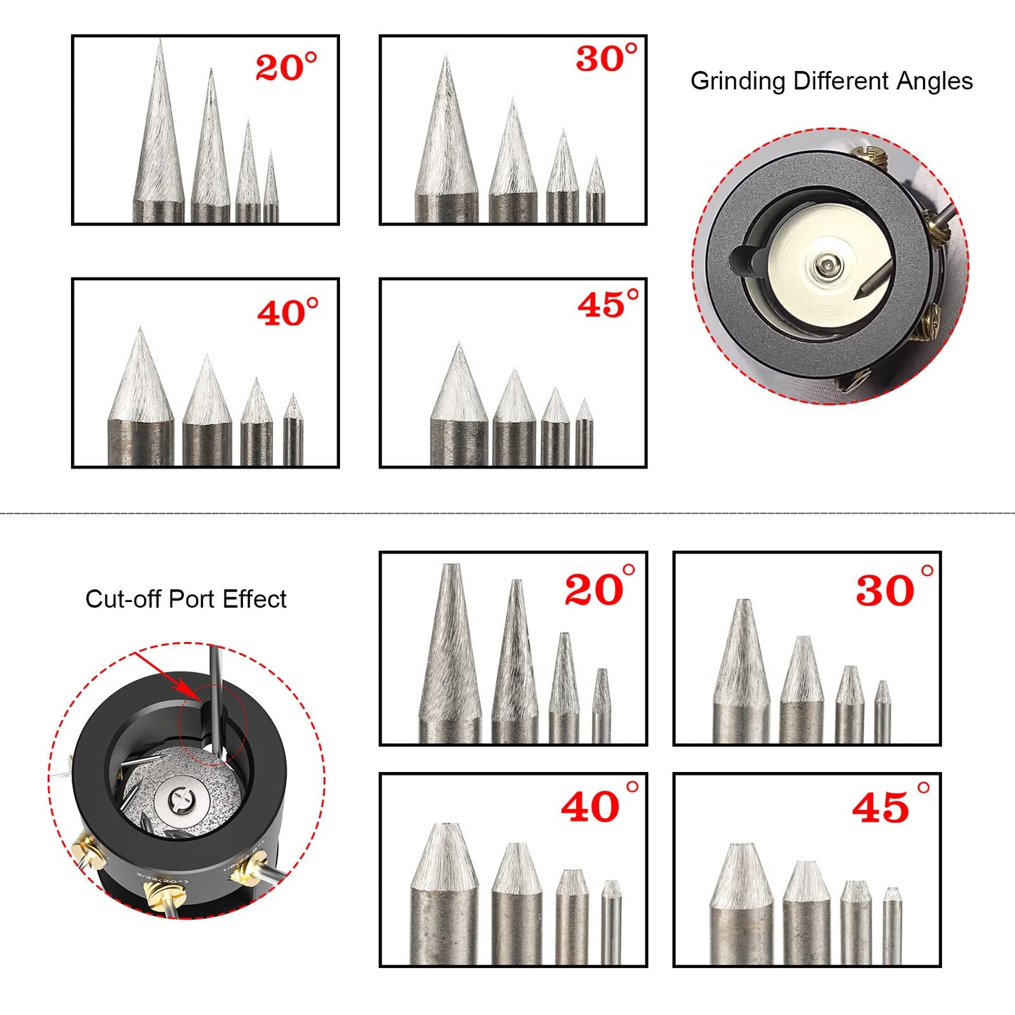 3mirrors Tungsten Electrode Sharpener Grinder For TIG welding, Four-angle Tungsten Electrode,TIG Welding Rotary Tool With Flat Grinding Block, Multi-Angle Offsets,5 Diamond Wheels, 2 CNC Mandrels