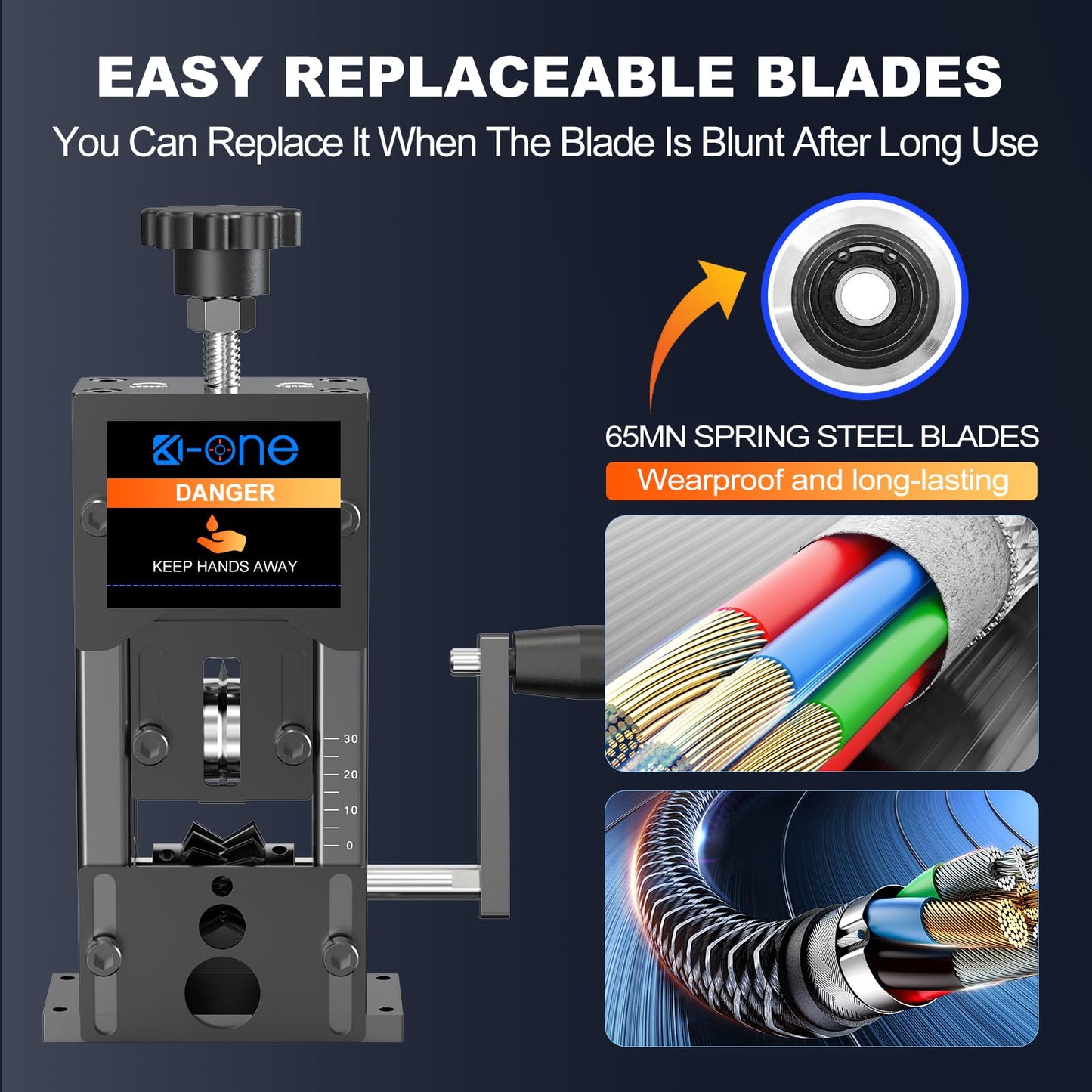 Manual Wire Stripping Machine,0.06"-1.18" Wire Stripping Machine,Scrapping Copper Wire Peeler Machine,Drill Powered Hand Crank Wire Stripper Tool