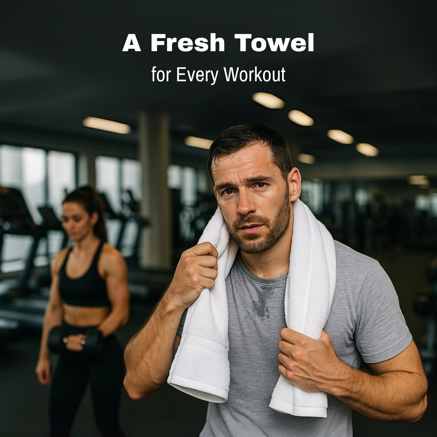 JMR 12 Pack Thin 100% Cotton Utility Towels (22x44 White) - Quick-Dry, Lightweight & Economical for Pets, Gym, Cleaning, Kitchen, Travel, Hair, Auto - Practical Multi-Use Space Saver, Bulk Value