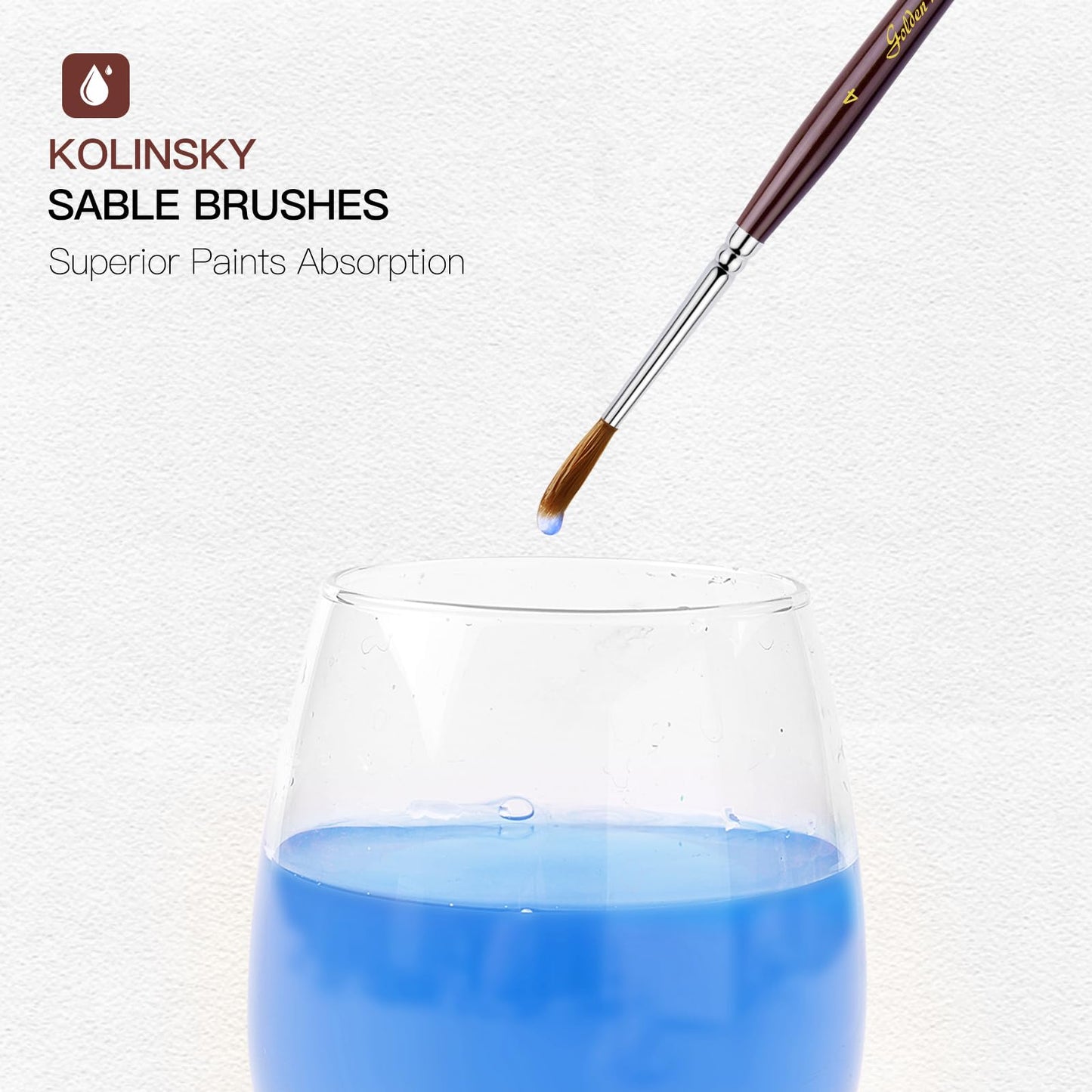 Kolinsky Sable Miniature Brushes Drybrushes for Miniature Set 7 pcs Paint Brushes for Miniature Oil Acrylics Model Paint Brushes #3, 5, 6