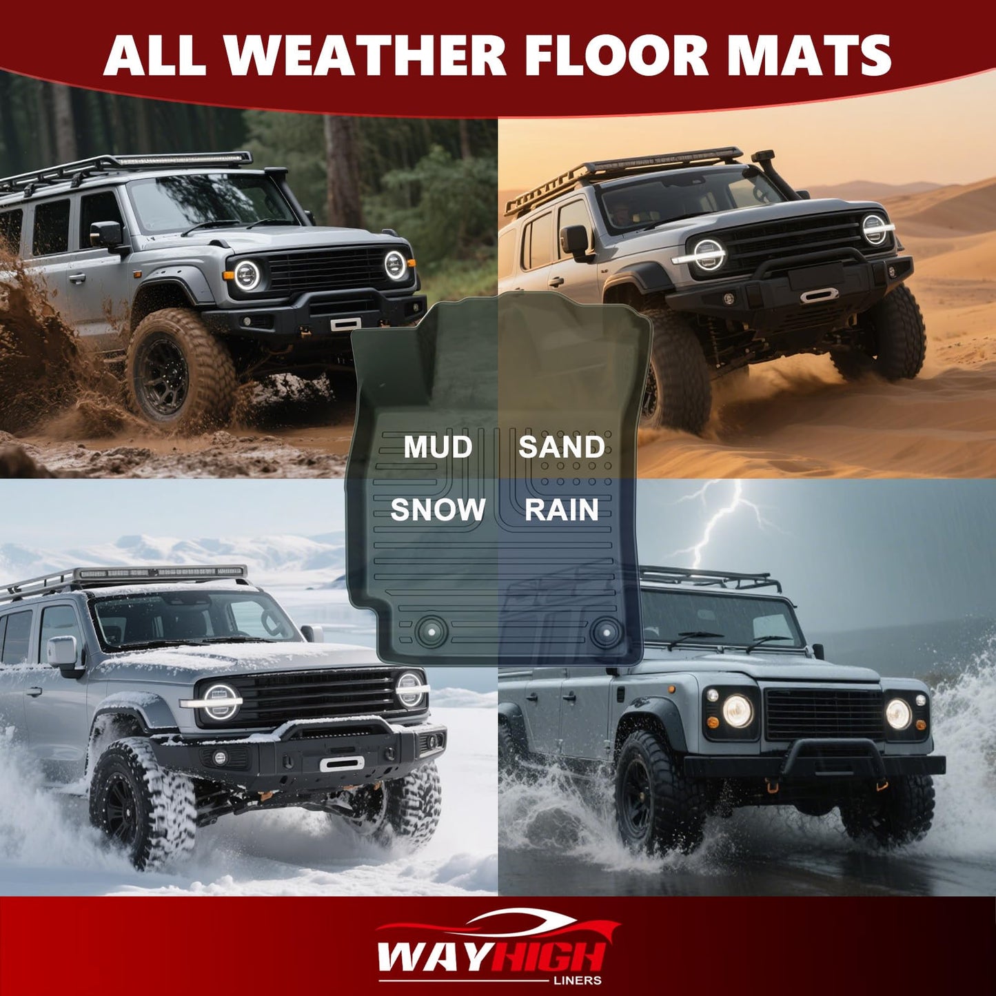 Wayhigh® Floor Mats & Cargo Liner Custom for Buick Envision 2021-2026 All Weather Protection TPE Floor Liners Front & Rear Row Full Set Envision Accessories Black