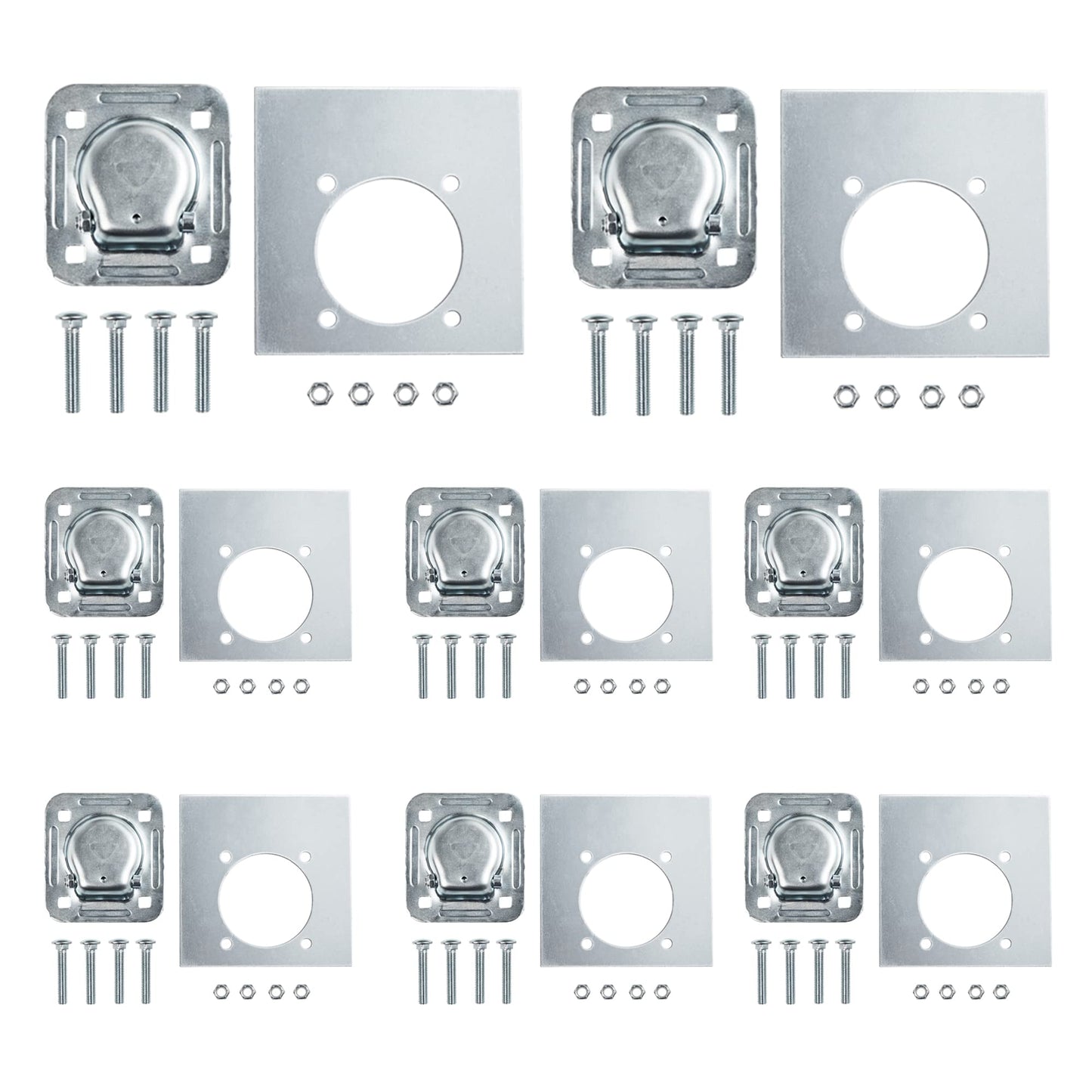 Lonffery 8 Pack Recessed D-Ring Tie Down Anchors (6,000 lb. Capacity), Heavy Duty Kit for Trailer or Deliveries