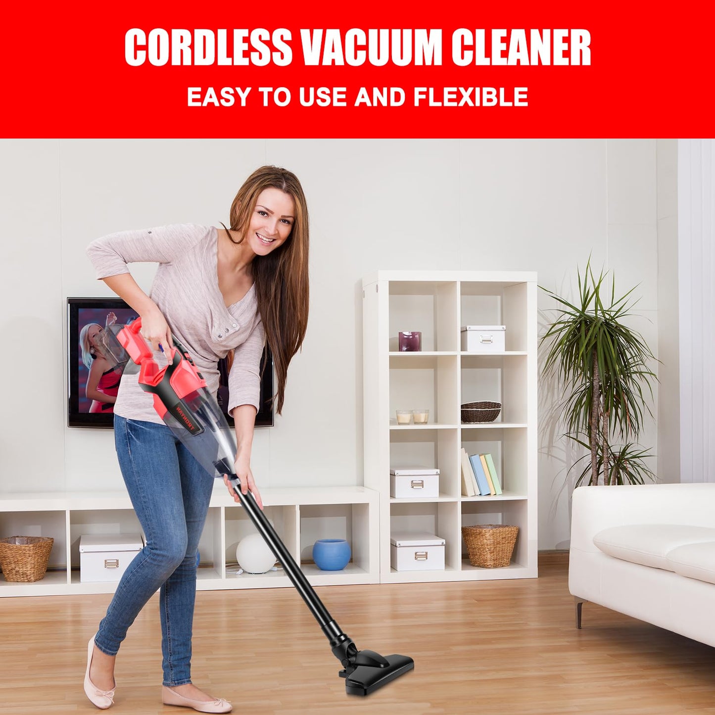 TRONYAN 120W Cordless Vacuum Cleaner Compatible with Milwaukee 18V Battery (No Battery), Handheld Vacuum for Home, Boat, Workshop, Car, Pet Hair, Furniture, Tool Only