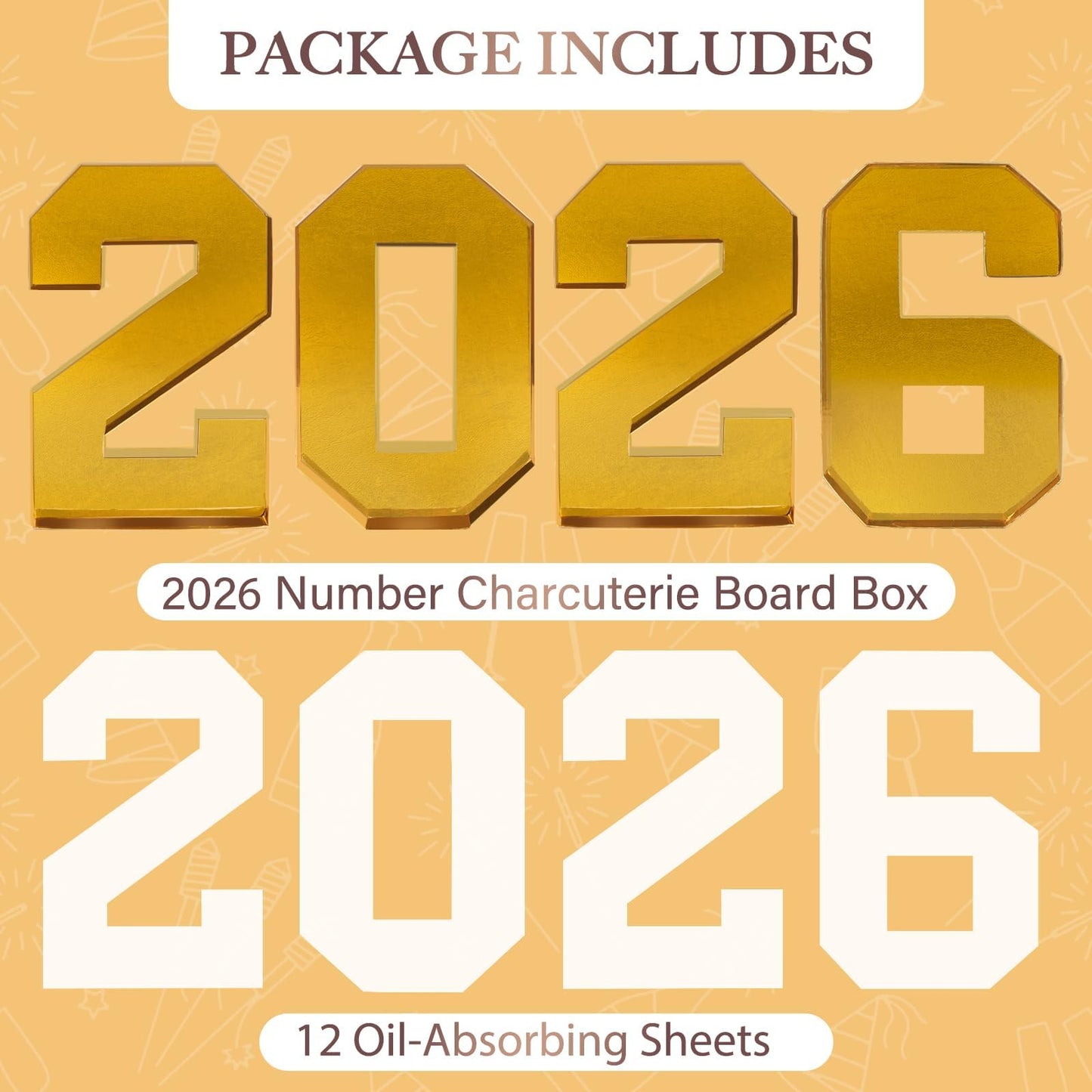 Graduation Decorations Class of 2026-2026 Numbers Charcuterie Board Box - 10" Serving Paper Tray for Graduation Centerpieces - Table Decoration for Kindergarten Preschool College Party Supplies