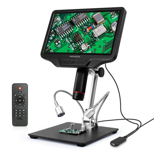Andonstar 10.1'' WIFI HDMI Digital Microscope AD409, 1080P Long Object Distance PCB Soldering Microscope for Electronics Repair, Support PC Connection to Measure