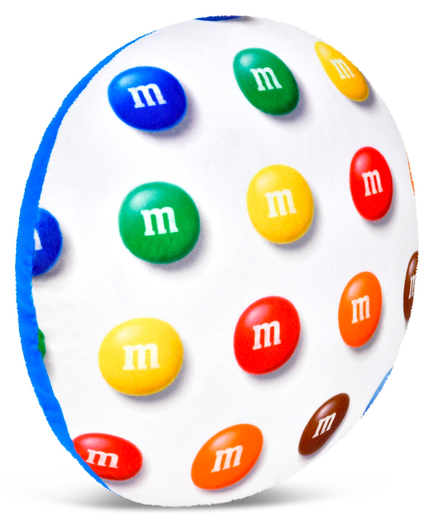 iscream M&M's 10.75" Mini Round Plush Fleece Double Sided Pillow, Blue