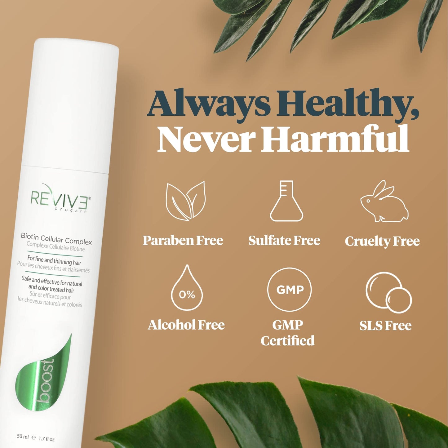 Reviv3 Procare Biotin for Hair Follicles – Biotin Hair Growth Complex Protects from UV Rays – Hair Root Booster for Natural & Color Treated Hair – Hair Care Products for Women w/Thinning Hair (1.7 oz)