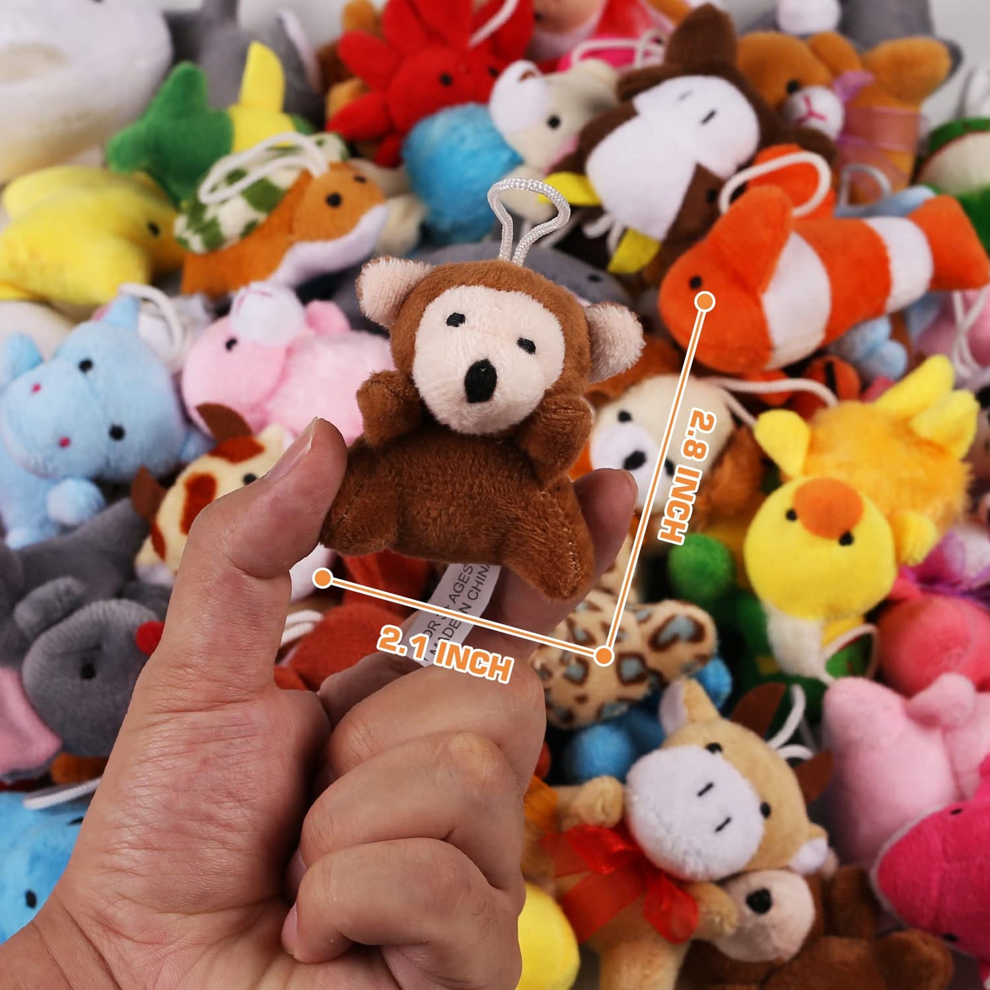 56 Pack Mini Plush Animals Toys Bulk, Small Stuffed Ocean Animal Toy Set, Keychain Decoration for Claw Machine, Birthday Party Favor, Goodie Bag Fillers, Valentines Classroom Prize Box, School Reward