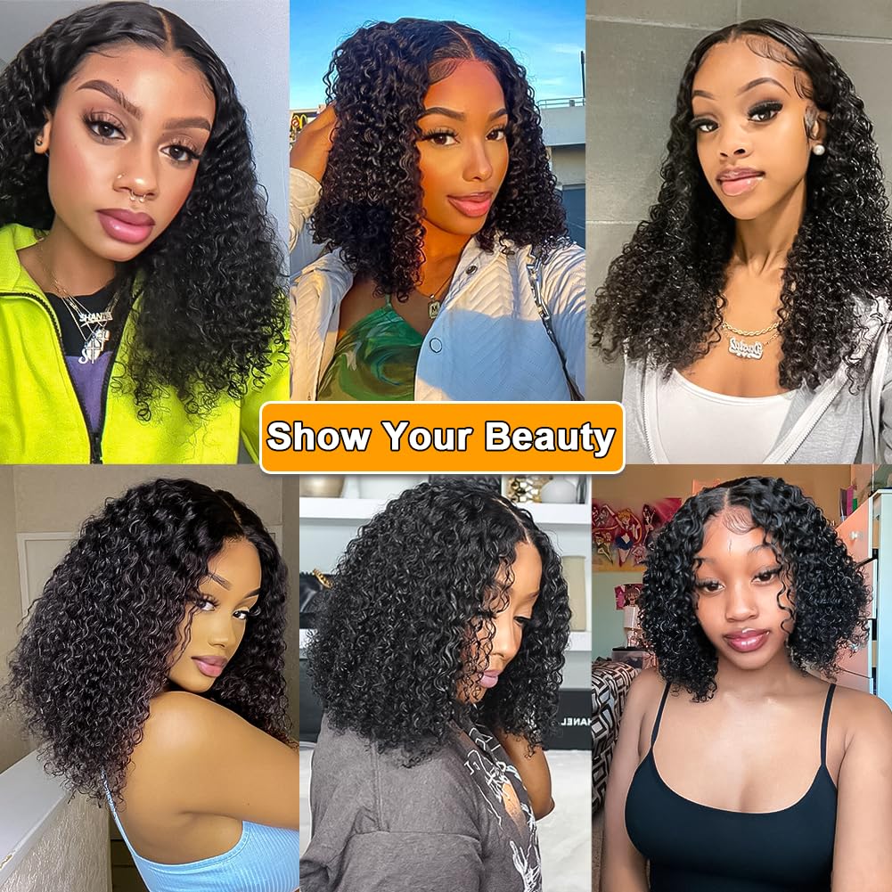 RAGMZZE v part wig human hair kinky curly upgrade u part glueless wigs human hair pre plucked pre cut for black women 180% density 4x4x1 inch middle net clip in half wig natural black 18 inch