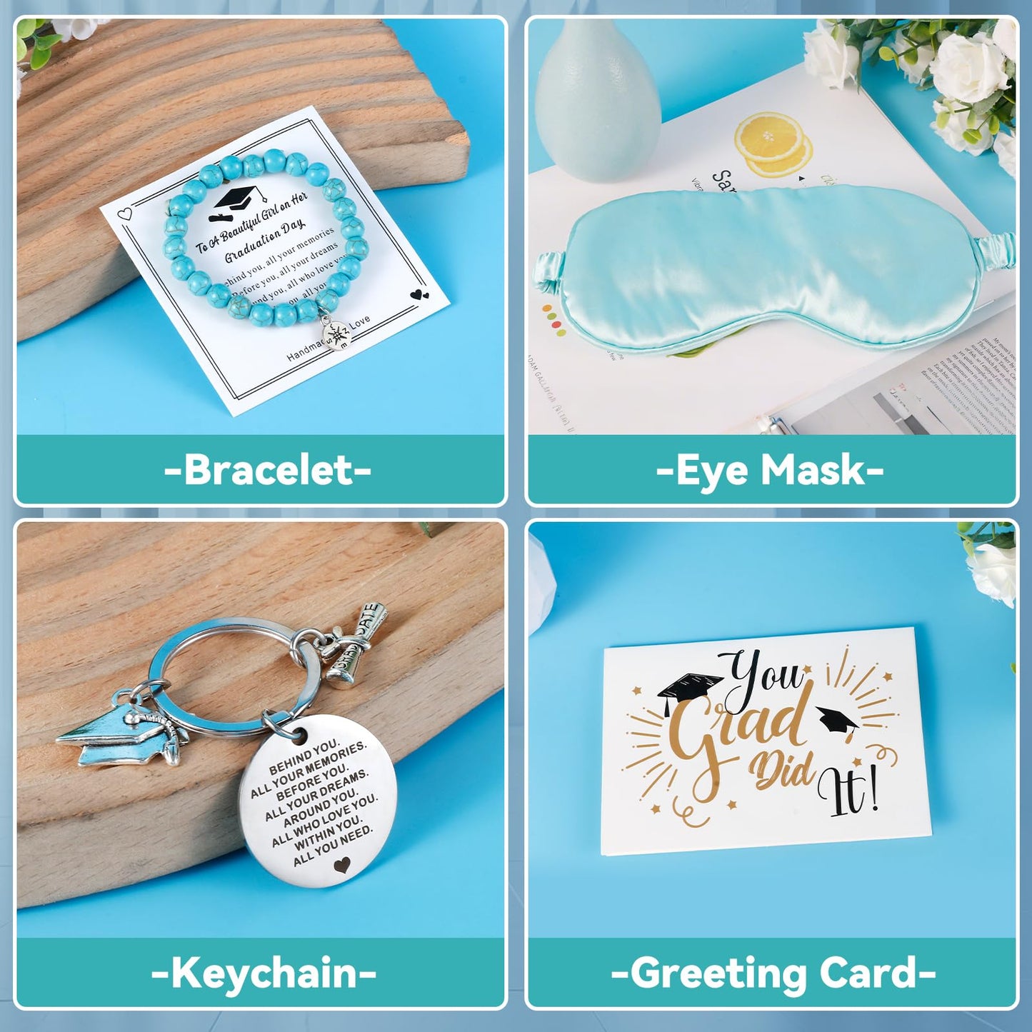11 Pieces Graduation Gifts Set for Her,Graduation Gifts for Her Girls Daughter College Graduate Gift for Women (Blue)