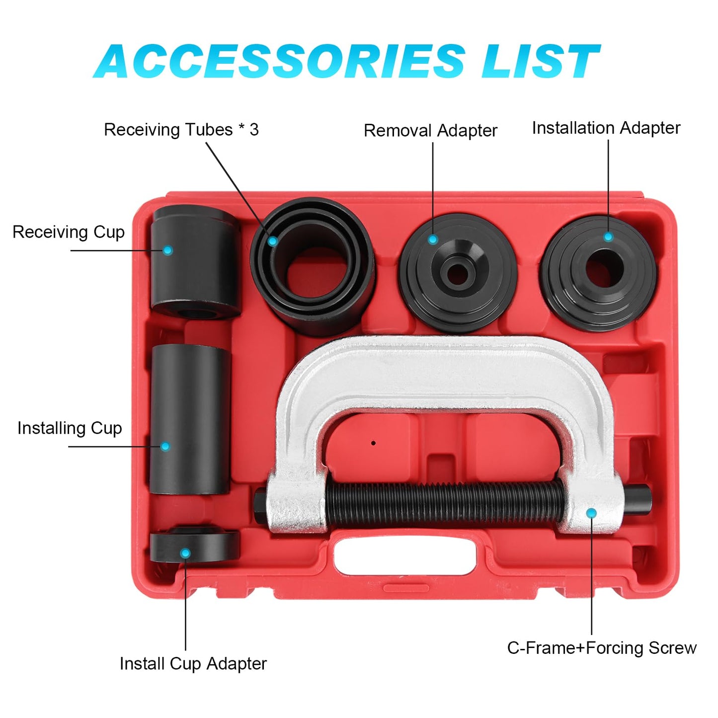 Nilight Ball Joint Press kit with 4x4 Adapters, Ball Joint Remove and Install Tools, 10 PCS Ball Joint Service Kit for Most 2WD and 4WD Cars and Light Trucks