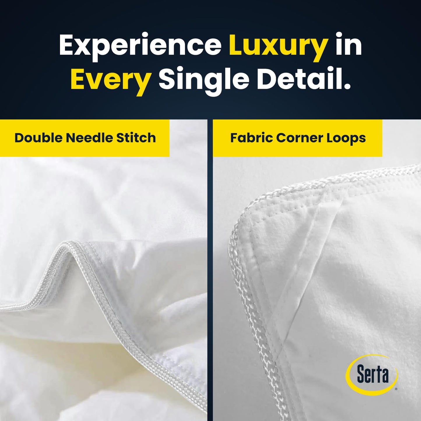 Serta Goose Feathers Down Fiber Comforter Queen Size Duvet Insert,100% Cotton Cover,Hotel Luxury Hypoallergenic Comforter 58oz All Season Medium Warmth 90 x 90 in White