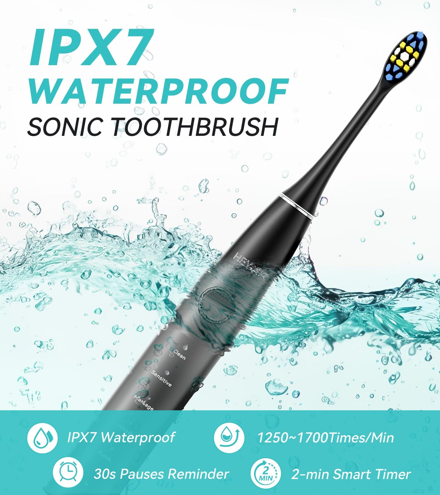 Professional Water Flosser & Electric Toothbrush Combo, 600ML Home Use Oral Irrigator for 10 Adjustable Water Pressure, 2 Cleaning Modes, 1+1 Brushing & Flossing for Complete Oral Care (Black)