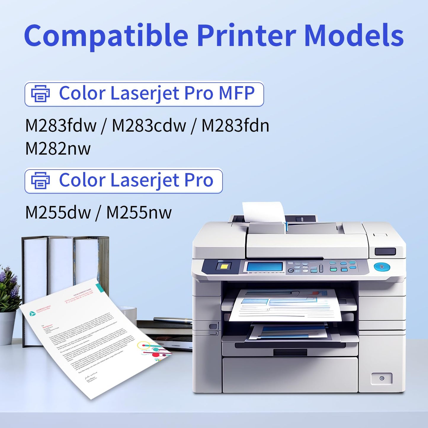 206A Black Toner Cartridge 2 Pack (with Chip) Compatible Replacement for HP 206A 206X for Color Laserjet Pro MFP M283fdw M283cdw M283fdn M282nw M255dw M255nw M283 M255 Printer W2110A W2110X High Yield