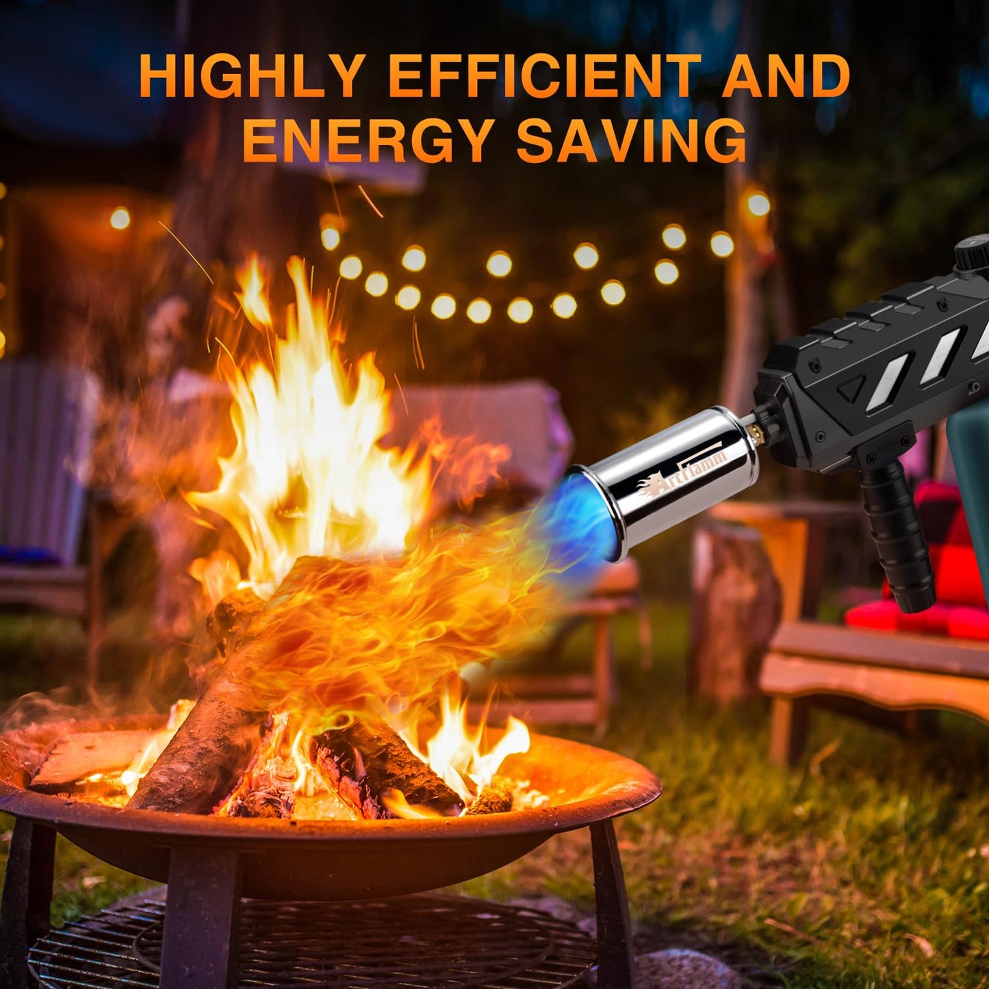 ARTFLAMM Powerful Propane Torch Gun, Kitchen Grill Torch with Detachable Design, Adjustable Flamethrower Torch Burner for Searing Steak, BBQ, Welding, Camping Charcoal Lighter(Tank Not Included)
